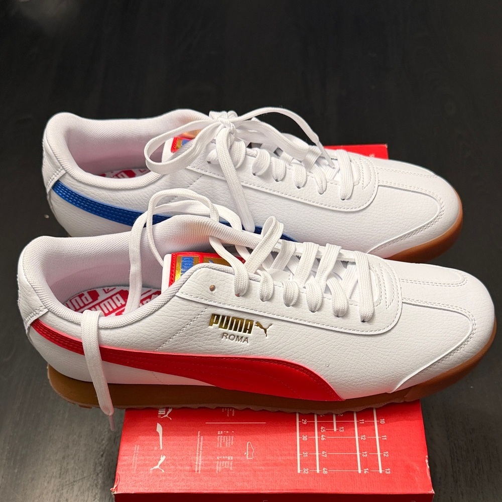 Puma White Sneakers - Red- White and Blue - Brand new - Picture 2 of 5